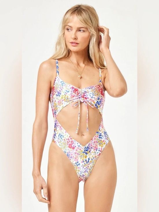 l*space Other - L*Space Solana one-piece swimsuit vibrant floral "Between Blooms" print NWT